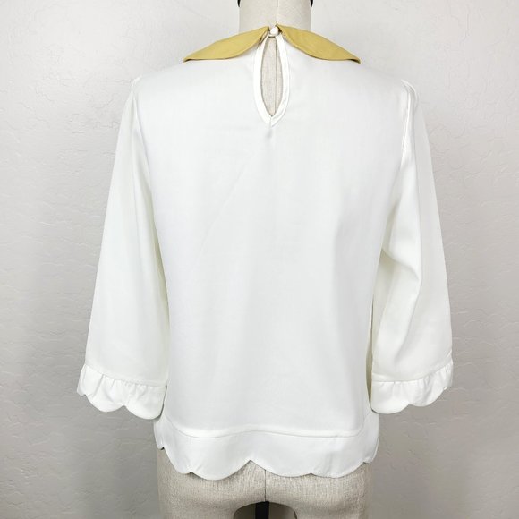 Comme Toi Scalloped Peter Pan Collar Blouse - Picture 3 of 6